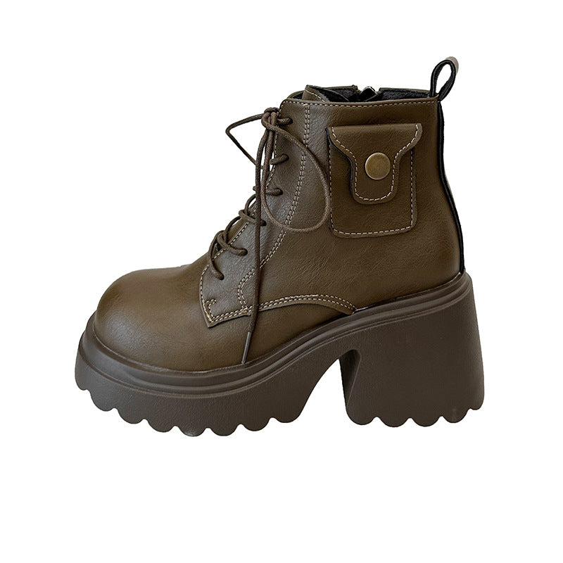 Bottes chunky pour dames avec un talon haut et une fermeture éclair latérale Chic und Stil