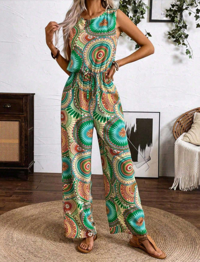 Combinaison bohème à jambes larges pour dames Chic und Stil
