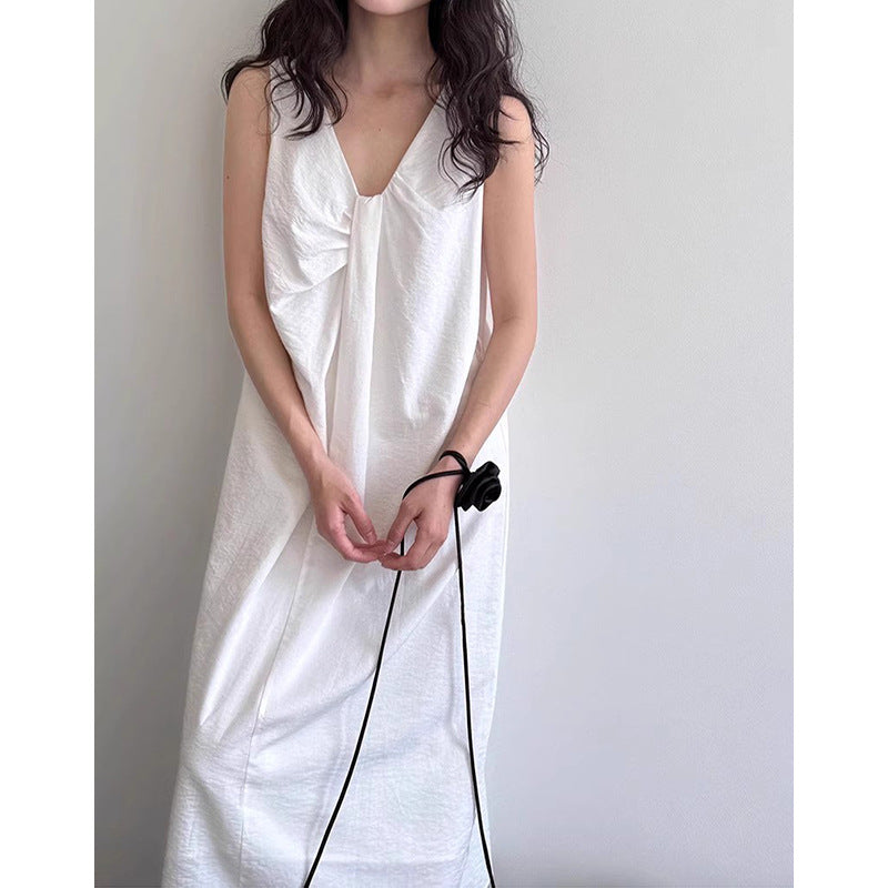 Robe longue A-line fluide pour femmes avec détail plissé Chic und Stil
