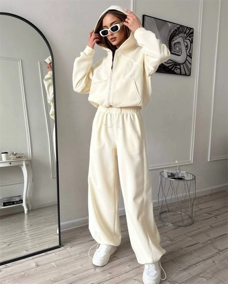 Ensemble de vestes et pantalons de loisirs sportives pour femmes avec coupe tendance et taille élastique Chic und Stil