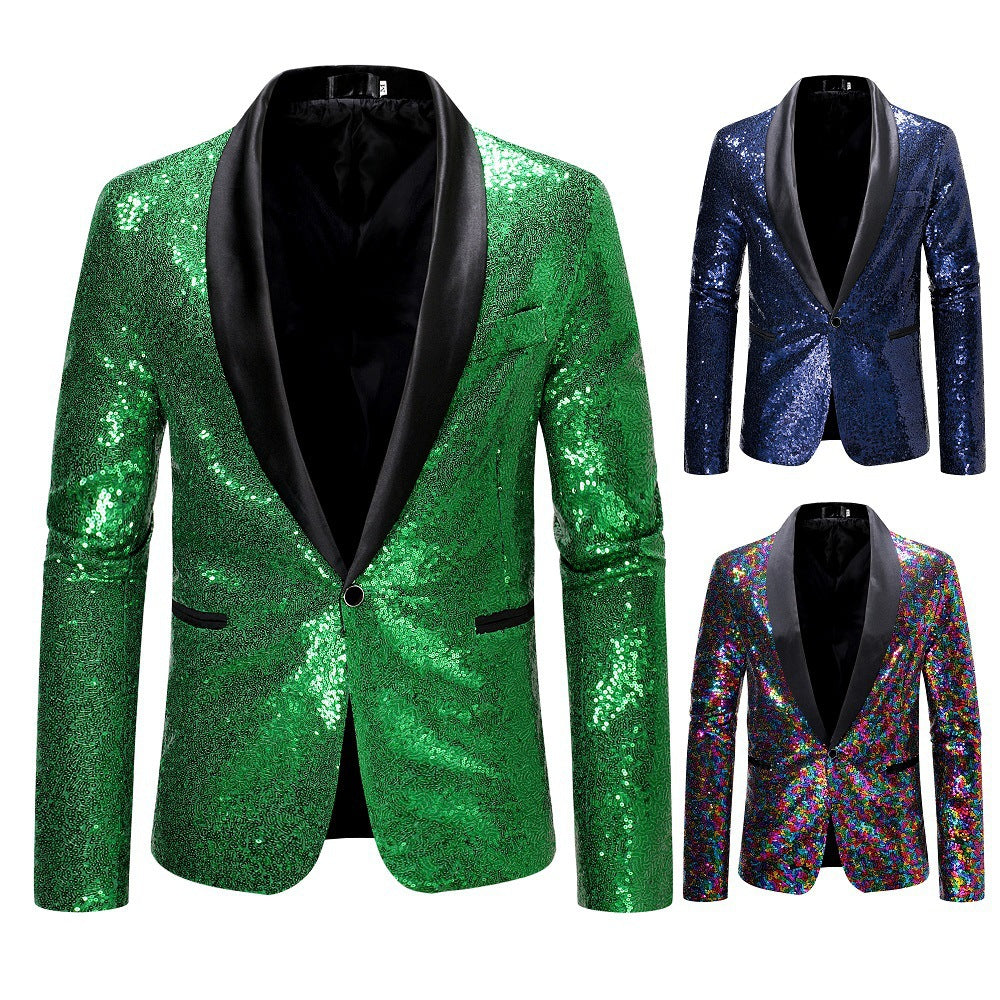 Blazer élégant pour hommes en sequins avec une coupe moderne et des accents scintillants Chic und Stil