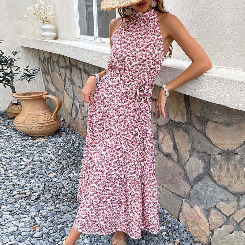 Robe maxi à col montant floral pour femmes Chic und Stil