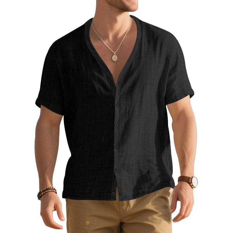 Chemise décontractée pour hommes à manches courtes avec design texturé Chic und Stil