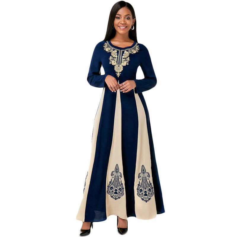 Robe maxi élégante pour femmes avec un motif brodé élaboré Chic und Stil