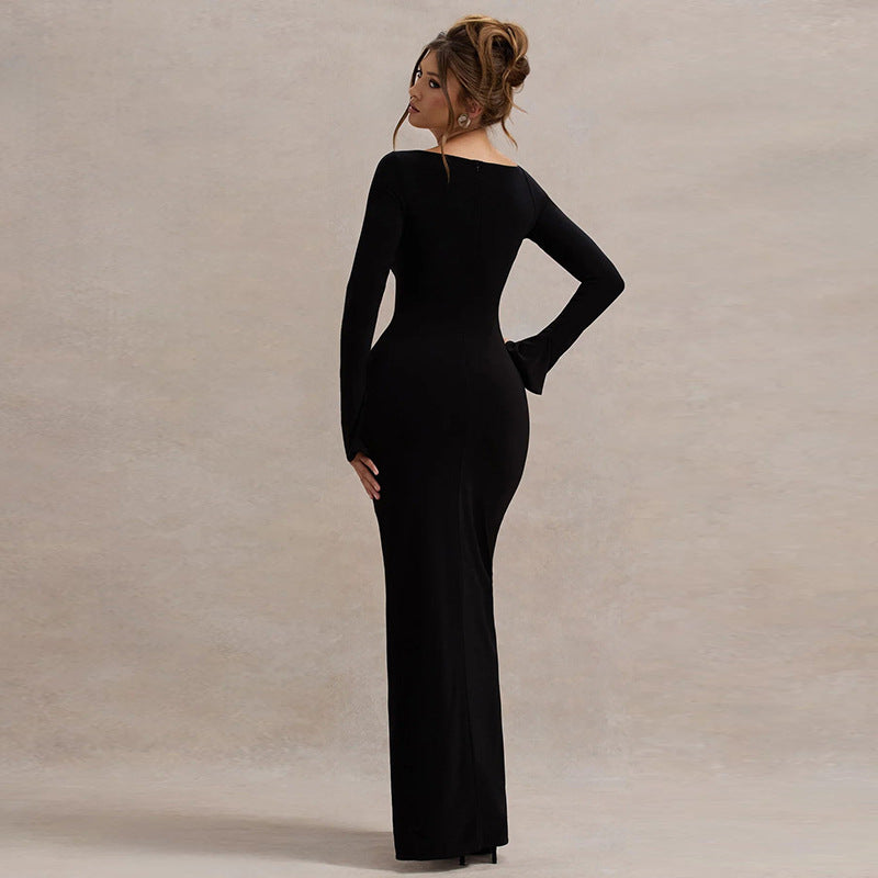 Robe maxi fente à une épaule Chic und Stil