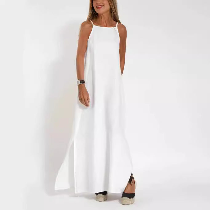 Robe maxi élégante pour femmes avec des fines bretelles et un ourlet fluide Chic und Stil