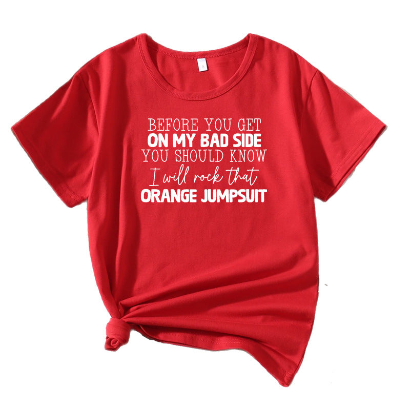Damen Kurzarm-T-Shirt mit skurriler Grafik Chic und Stil