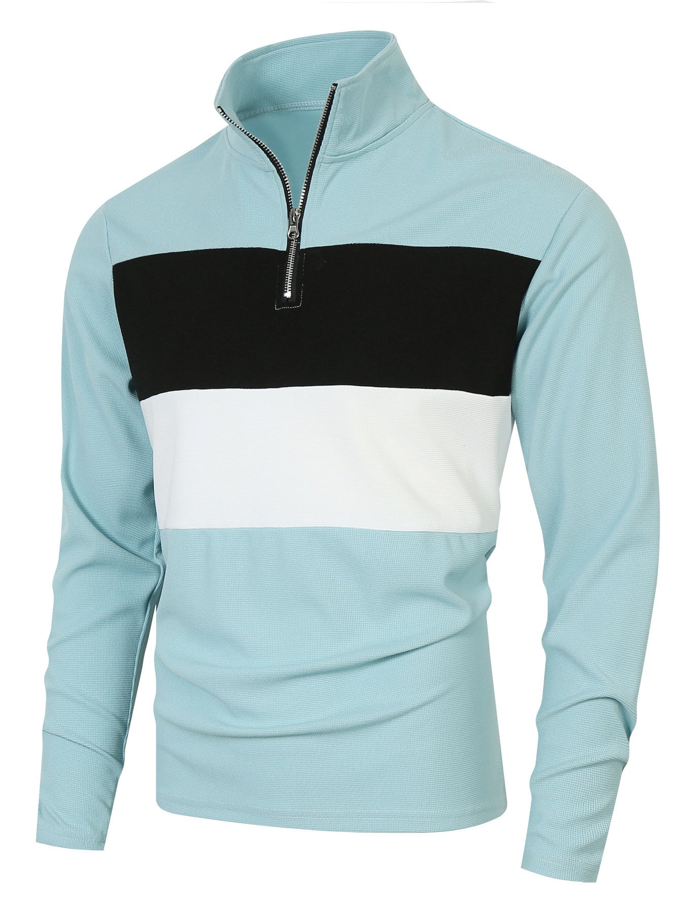 Pull à col montant tendance pour hommes avec fermeture éclair et design structuré Chic und Stil