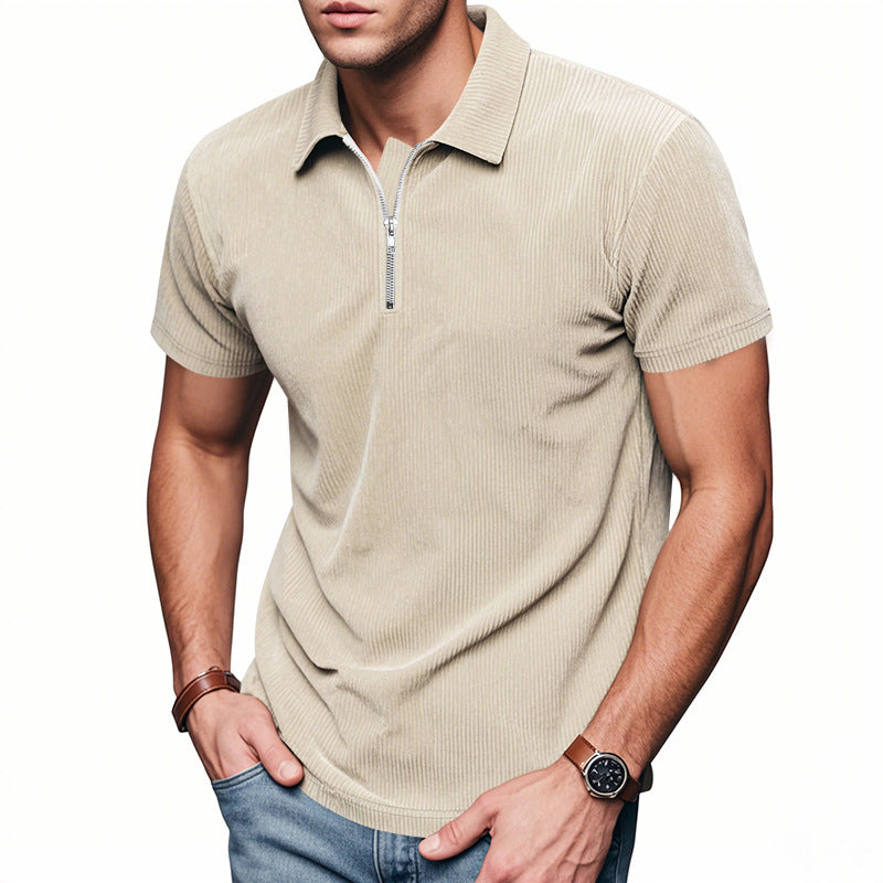 Polo sportif pour hommes à manches courtes avec fermeture éclair Chic und Stil