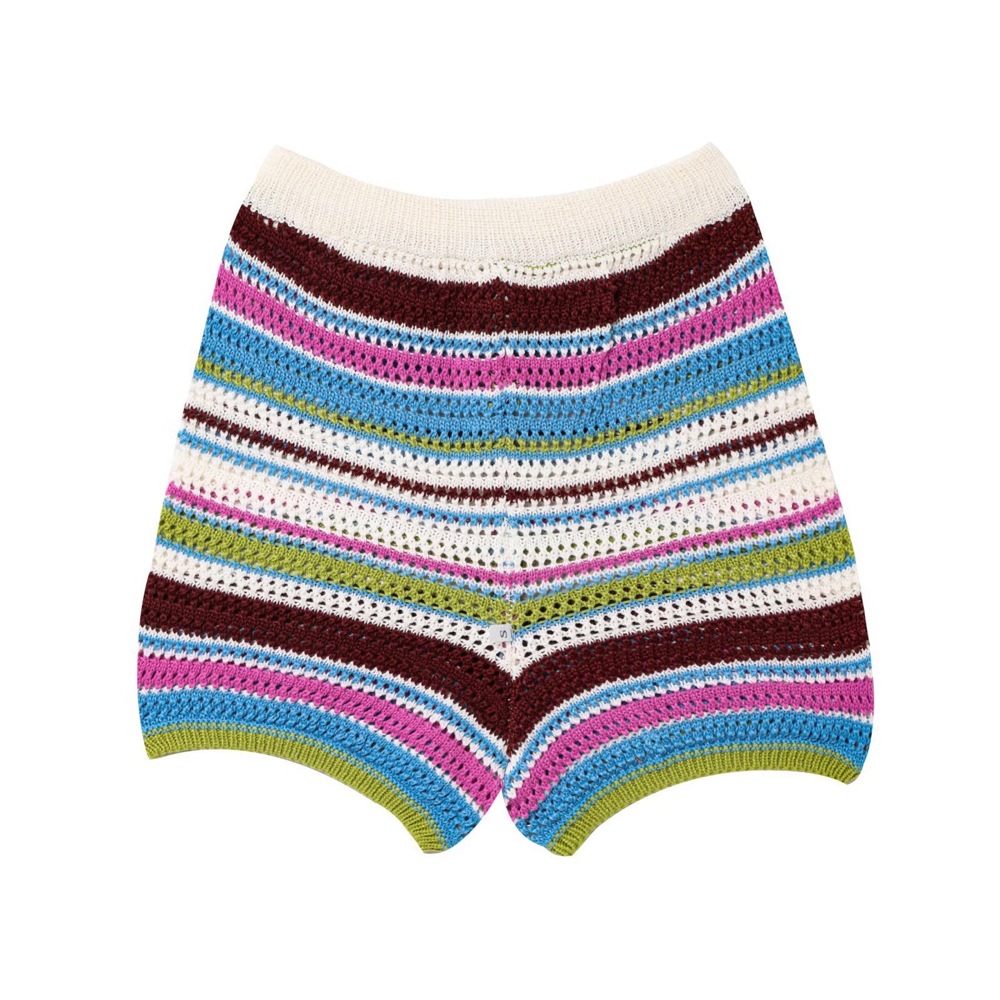 Shorts en tricot aérées pour femmes avec motif rayé coloré Chic und Stil