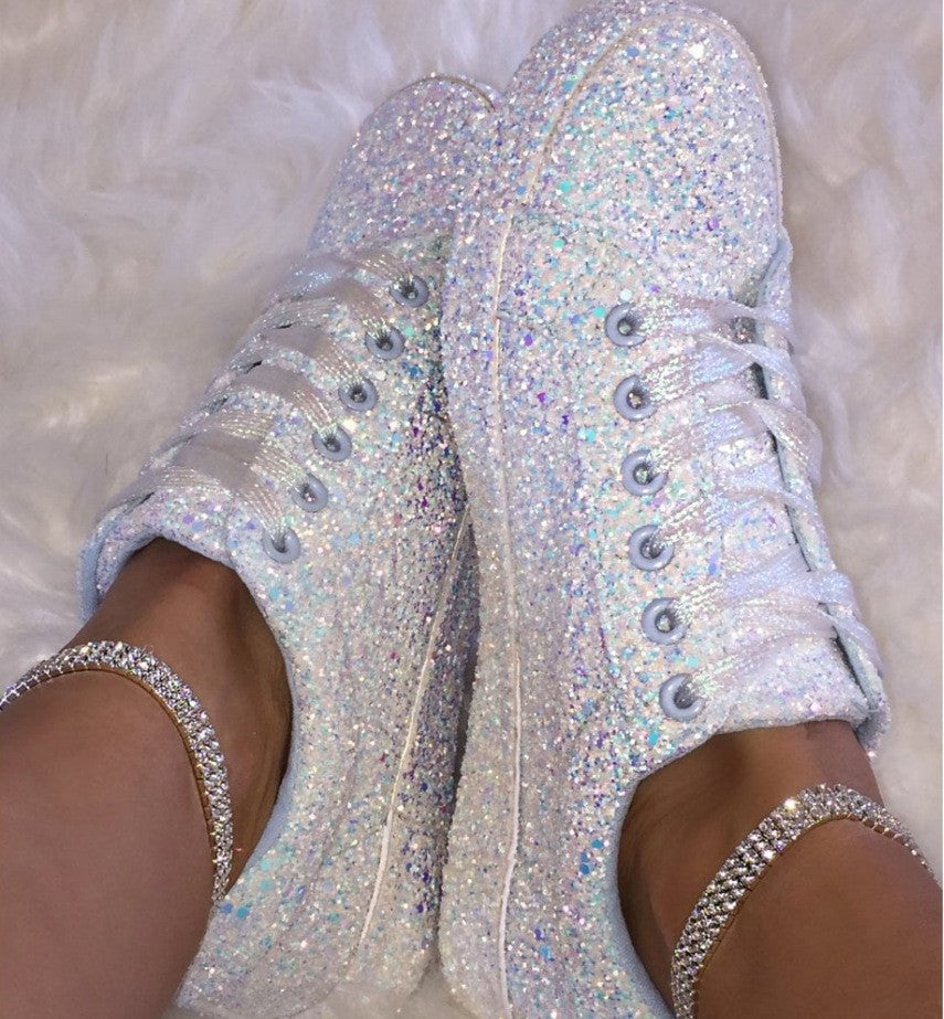 Dames Baskets scintillantes avec semelle respirante et confort supplémentaire Chic und Stil