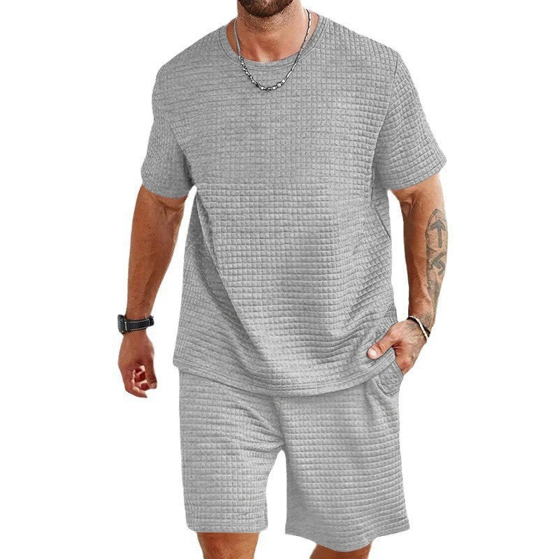 Hommes haut de sport avec design structuré et shorts confortables Chic und Stil