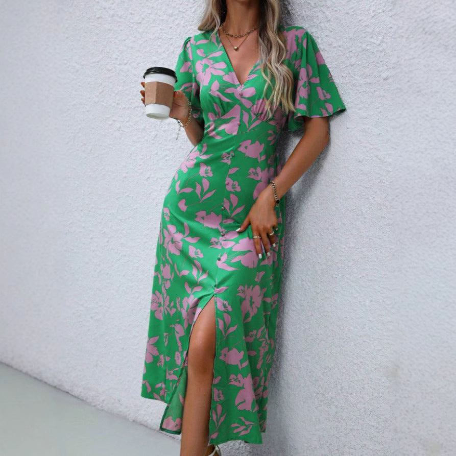 Robe maxi à motifs floraux pour femmes Chic und Stil