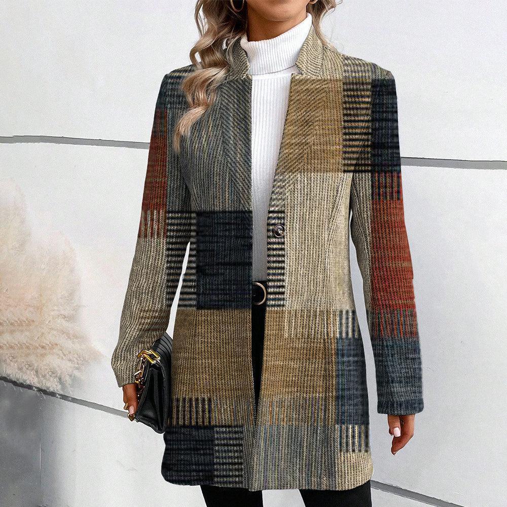 Manteau à carreaux élégant pour femmes Chic und Stil