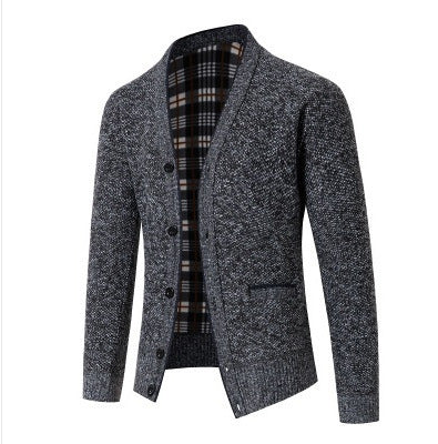 Cardigan élégant pour hommes en tricot à motif à carreaux Chic und Stil