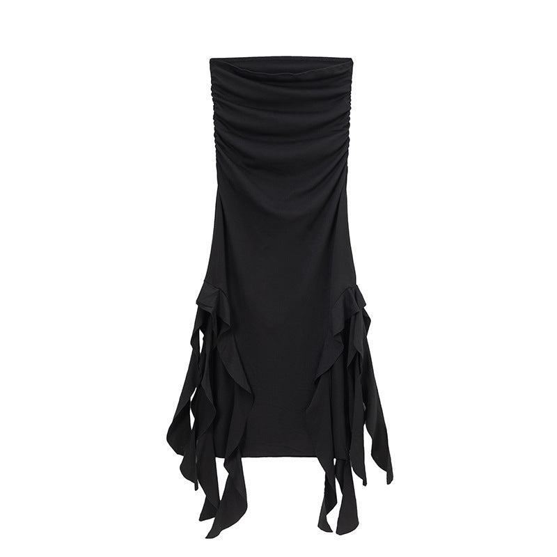 Robe maxi à fronces pour dames avec ourlet asymétrique Chic und Stil