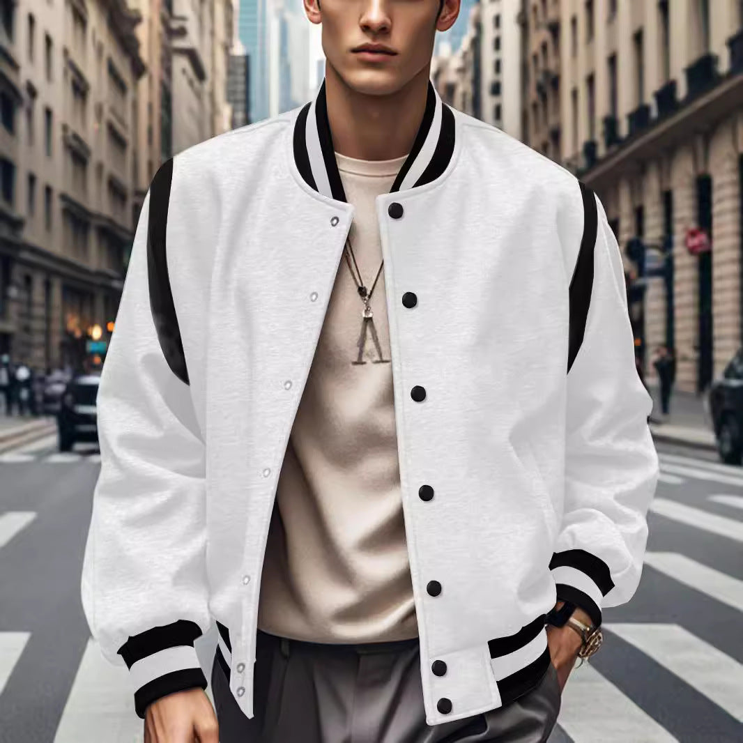 Veste bomber sportive pour homme avec des manches contrastées et des boutons de haute qualité Chic und Stil