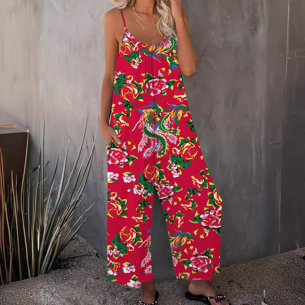 Dame combinaison légère avec design floral et bretelles réglables Chic und Stil