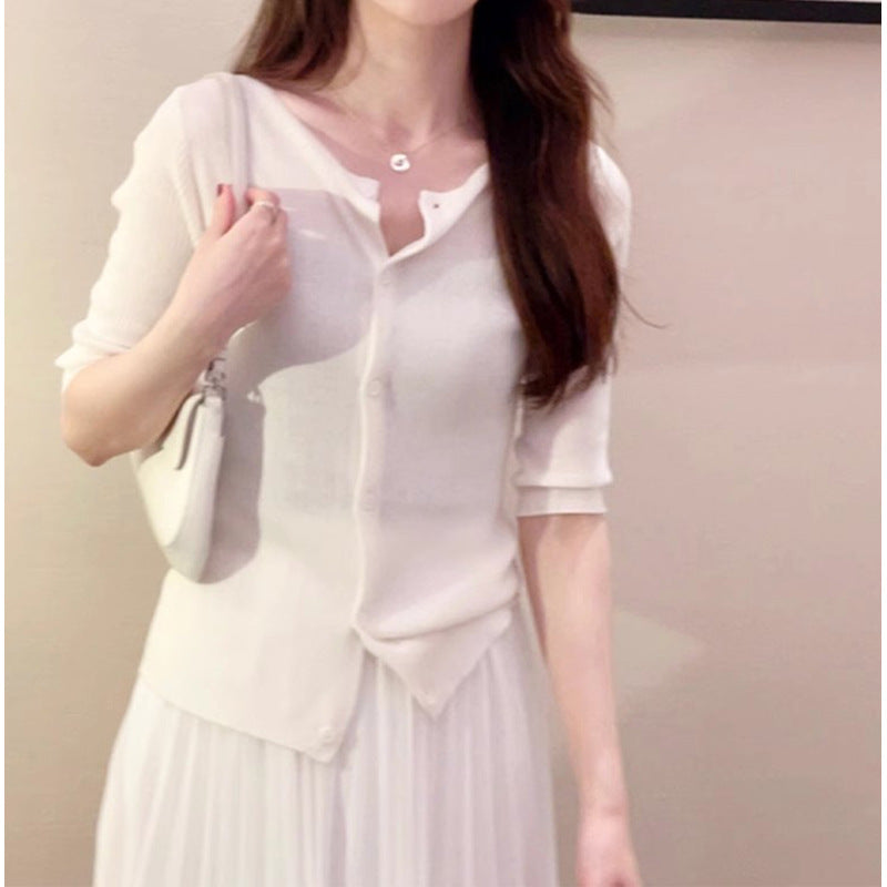 Cardigan à boutons côtelé pour femmes Chic und Stil