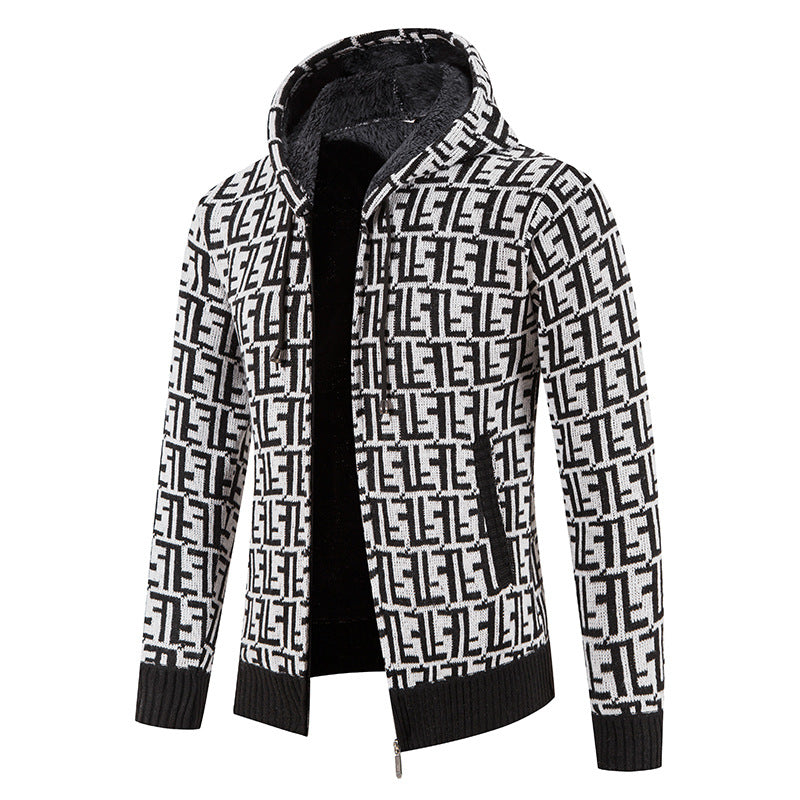 Men's High-Quality Pullover with Modern Pattern and Chic Hoodie Style