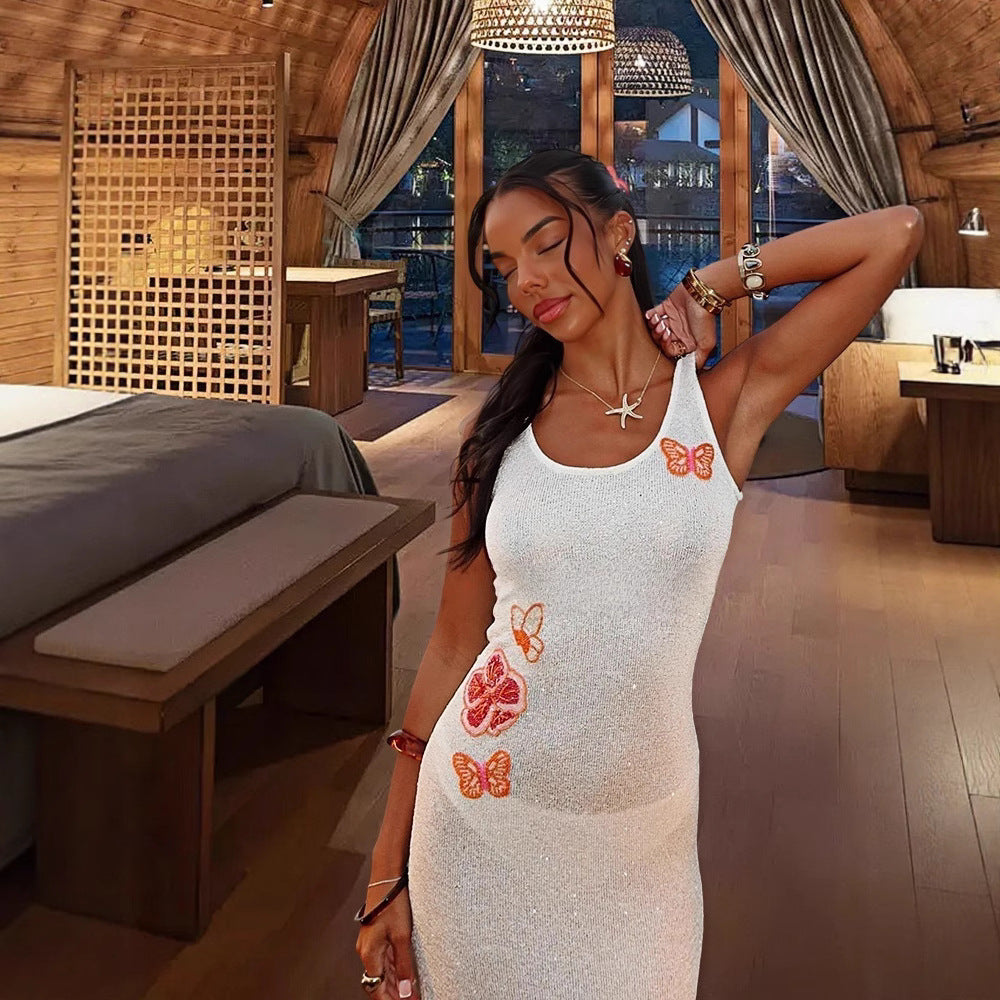 Femmes Robe longue avec des accents scintillants Chic und Stil