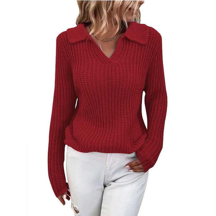 Pull en tricot pour femmes avec un col élégant et une coupe décontractée Chic und Stil