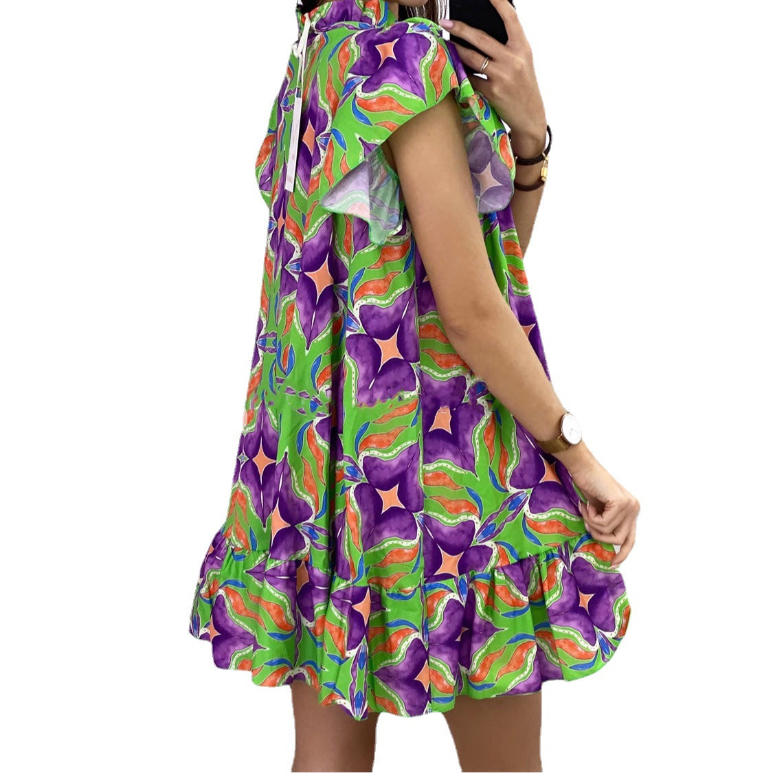 Robe maxi évasée à manches flottantes Chic und Stil