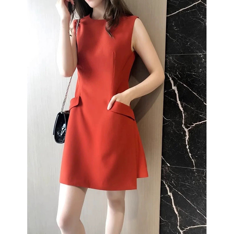 Robe mini A-line élégante pour femme avec ourlet asymétrique Chic und Stil