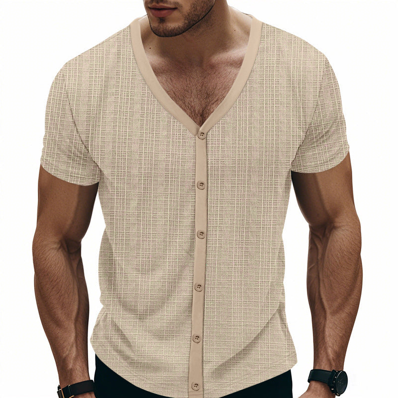 Chemise à manches courtes pour hommes avec design structuré Chic und Stil