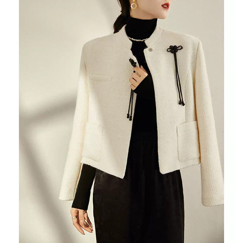 Veste pour femme à col mandarin texturé Chic und Stil