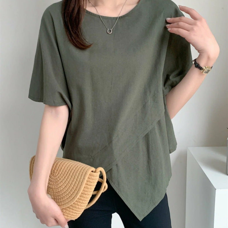 T-shirt décontracté pour femmes avec ourlet haut et bas Chic und Stil