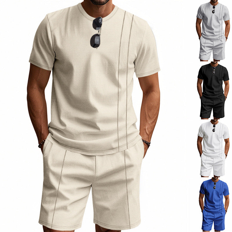 Ensemble pour hommes à manches courtes et shorts en matériau respirant Chic und Stil