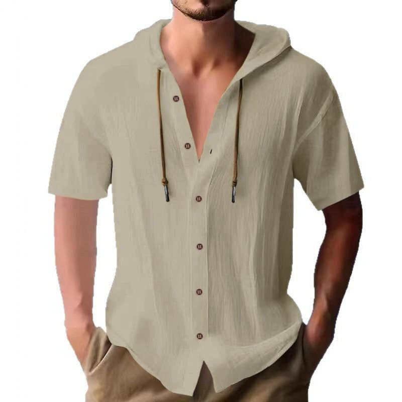 Chemise décontractée à manches courtes pour hommes avec capuche Chic und Stil