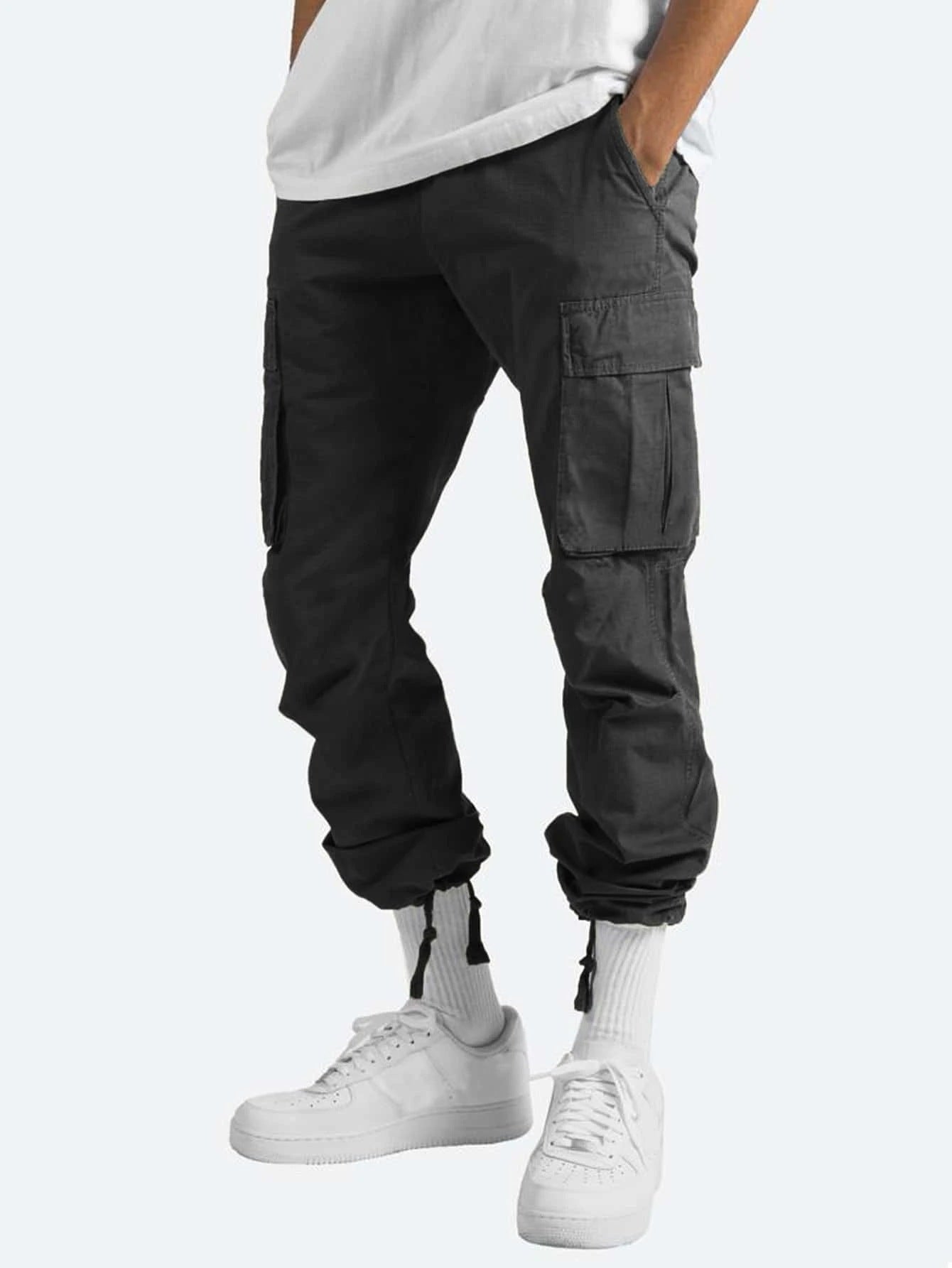 Pantalon cargo pour hommes avec poches latérales pratiques et taille réglable Chic und Stil