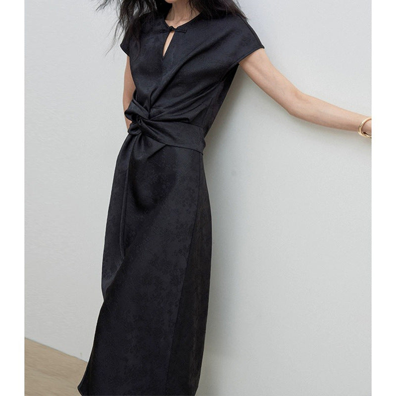 Robe midi élégante à ceinture pour femmes Chic und Stil