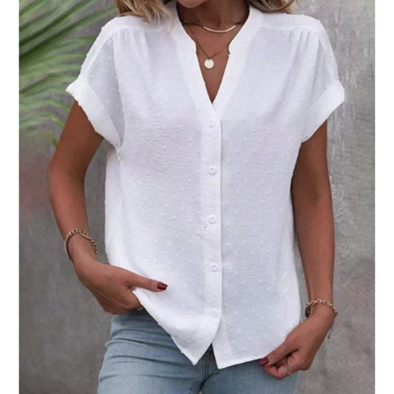 Dames blouse décontractée à manches courtes avec un subtil motif texturé Chic und Stil