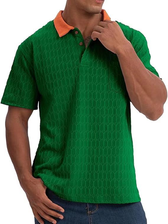 Polo de loisirs structuré pour homme avec col contrasté Chic und Stil