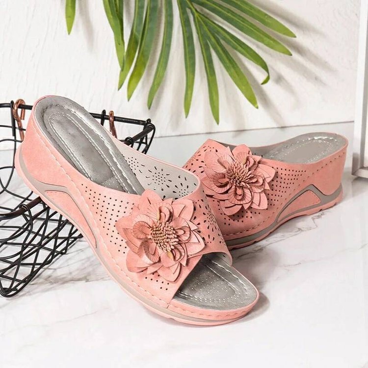 Sandales élégantes en fleurs pour femmes avec matériau supérieur respirant et semelle confortable Chic und Stil