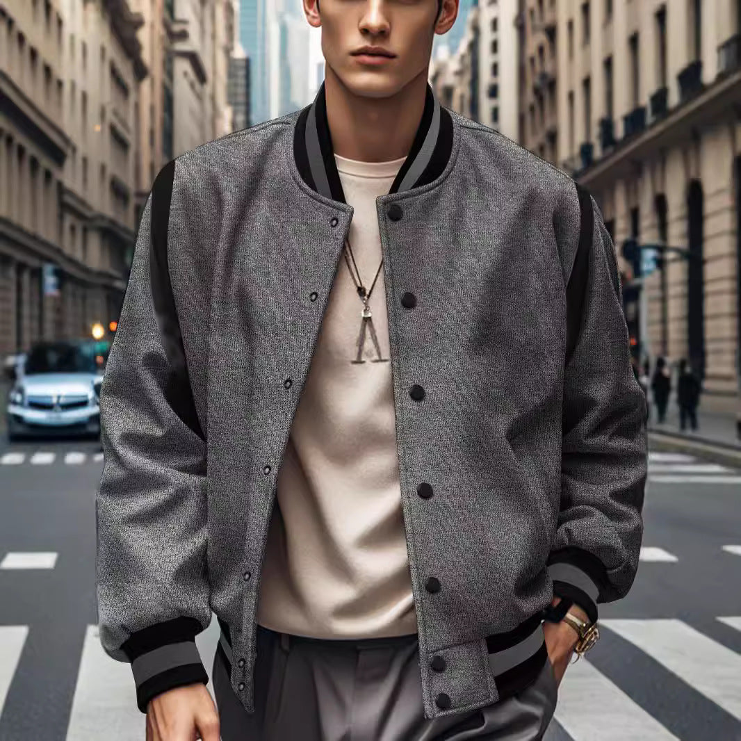 Veste bomber sportive pour homme avec des manches contrastées et des boutons de haute qualité Chic und Stil