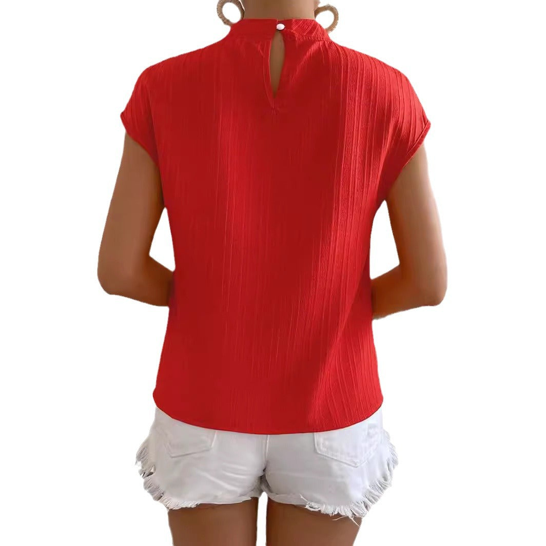 Blouse à encolure clé structurée pour femmes avec manches cape Chic und Stil