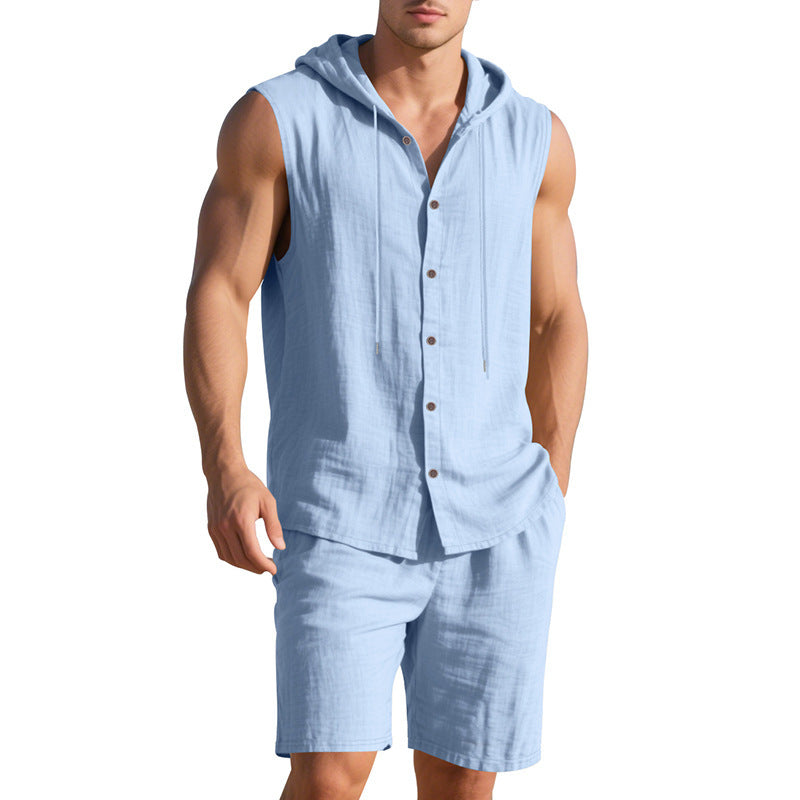 Ensemble t-shirt à capuche décontracté et shorts Chic und Stil pour homme