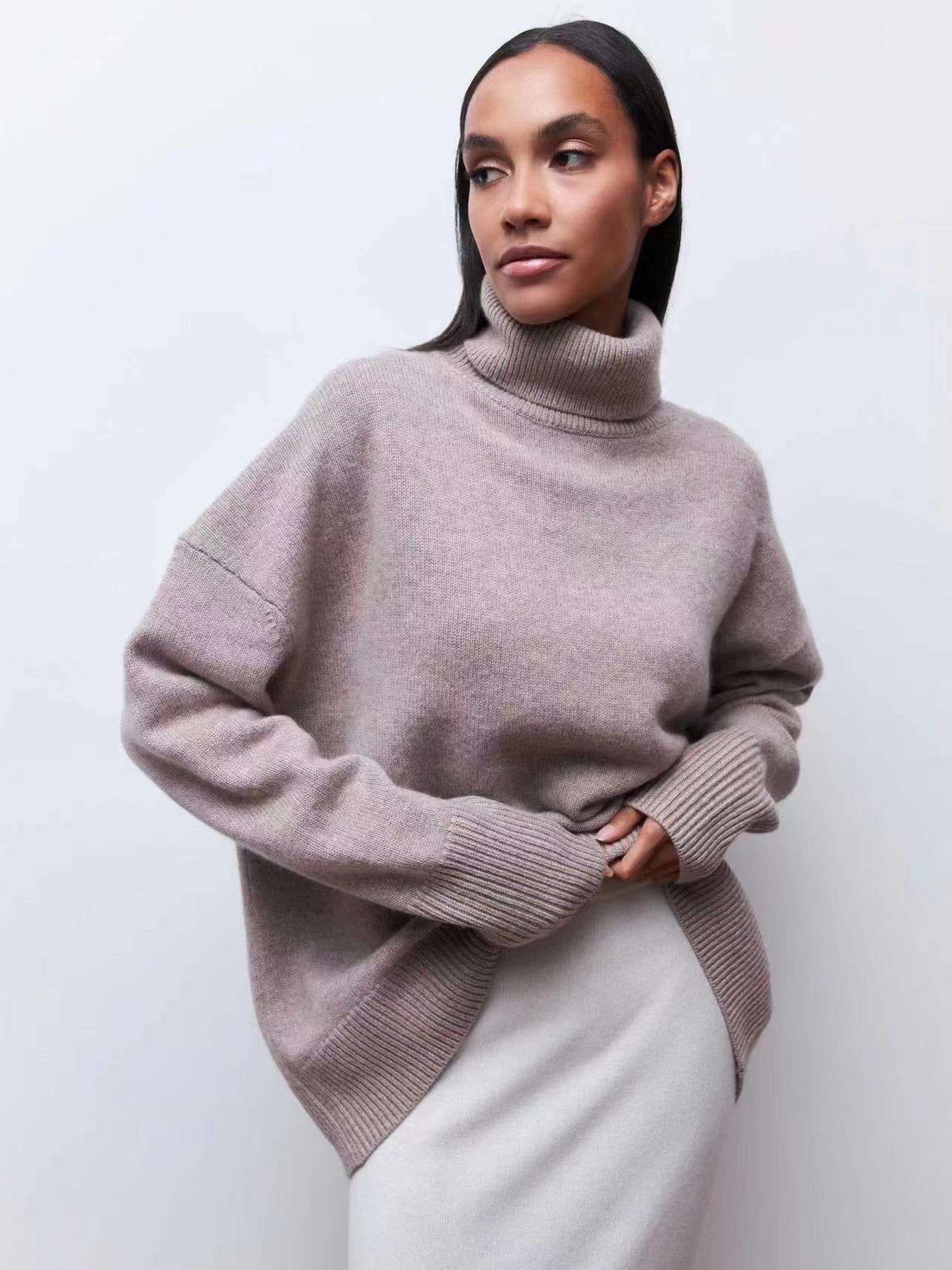 Pull à col loop pour femmes en matériau doux Chic und Stil