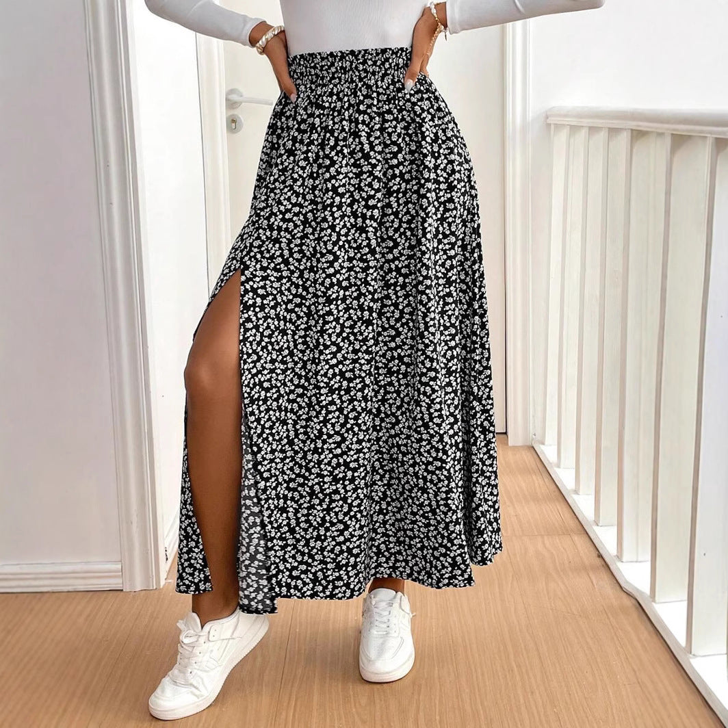 Jupe maxi femme avec motif floral et fente latérale Chic und Stil