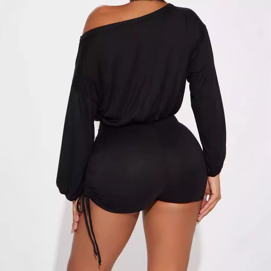 Dame Combinaison Off-Shoulder avec côtés froncés Chic und Stil