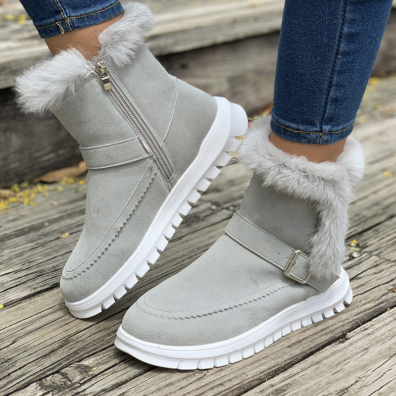 Bottes à doublure chaude pour femmes avec garniture en fourrure tendance Chic und Stil
