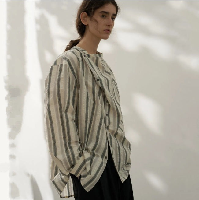 Blouse en coton rayée pour dames Chic und Stil