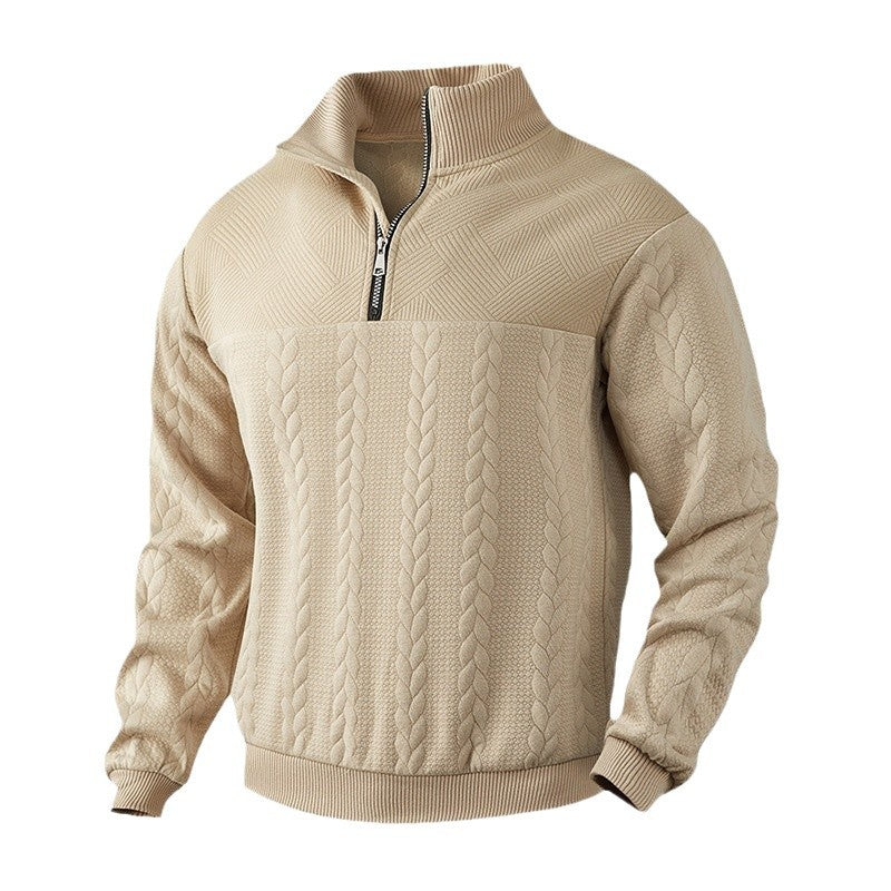 Pull mode pour homme avec un design structuré moderne et un col haut Chic und Stil