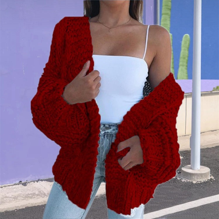 Dames gros tricot cardigan avec des manches oversize et une coupe décontractée Chic und Still