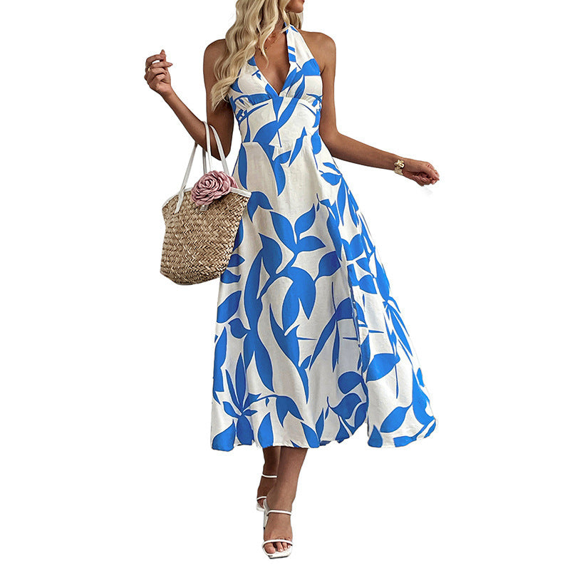 Robe maxi à dos nu pour femmes avec fente haute Chic und Stil