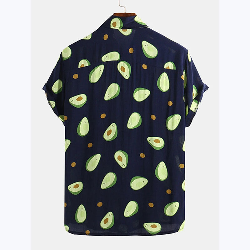 Chemise à manches courtes pour hommes avec motif avocat frais Chic und Stil
